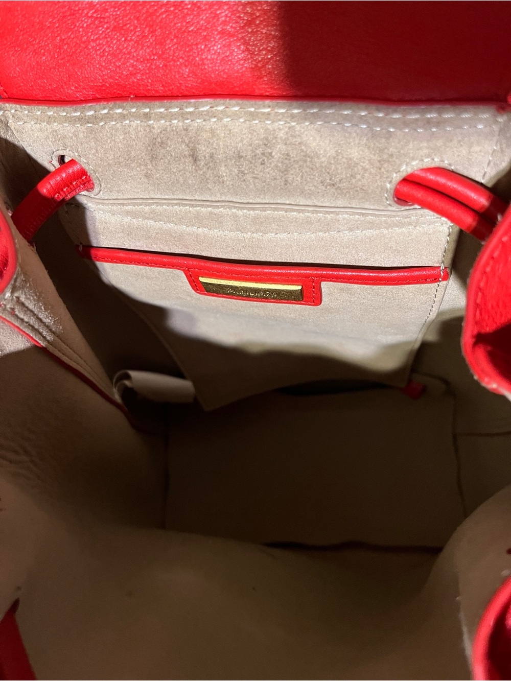 Auxiliary Micro Beyeren Red Leather Drawstring Backpack - Women - Picture 7 of 8